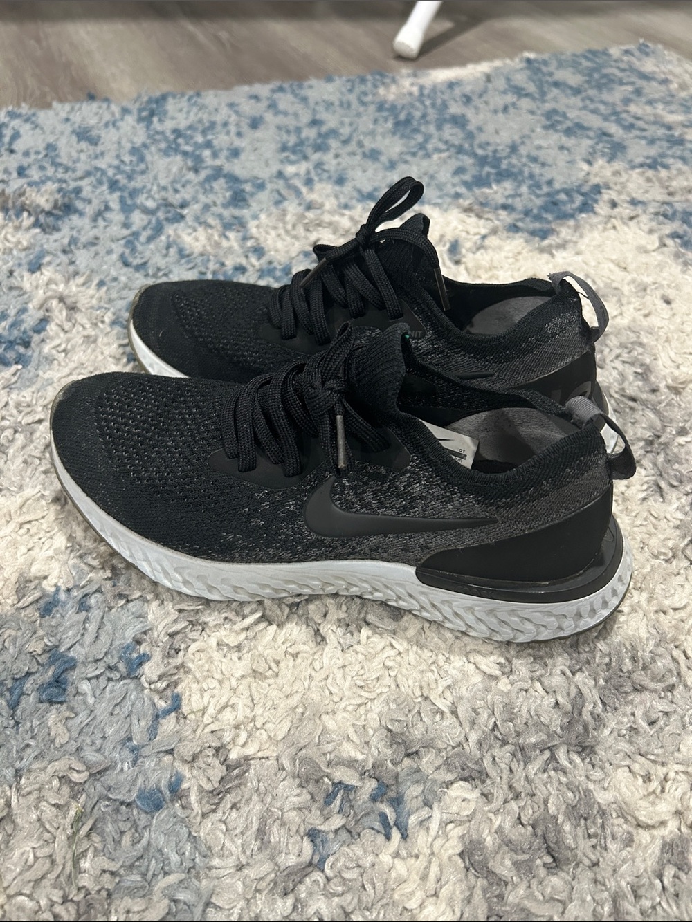 Nike Black and White Knit Trainer Shoes